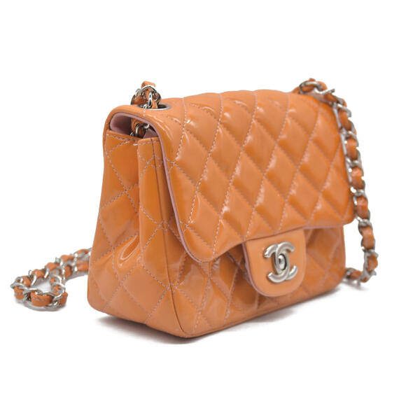 $5200 Chanel Mini Square Flap Bag Orange 2013 - Picture 14 of 15